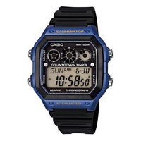 CASIO Waterproof Sports Shockproof Mens Black/Blue Digital AE-1300WH-2A