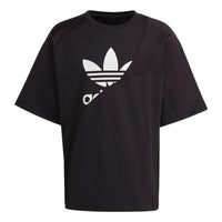 Men's adidas originals Round Neck Pullover Logo Printing Short Sleeve Japanese Version Black T-Shirt HG1438