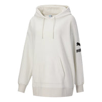 (WMNS) PUMA Classics Fleece Lined Stay Warm Athleisure Casual Sports Hoodie White 531089-05