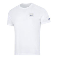 adidas Alphabet Chinese Character Printing Round Neck Sports Short Sleeve White T-Shirt HN2064