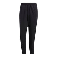 Men's adidas Solid Color Brand Logo Elastic Waistband Bundle Feet Sports Pants/Trousers/Joggers Black HM2941