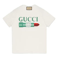 (WMNS) Gucci Lipstick Print Print Cotton T-Shirt 'White' 717422-XJFHT-9095