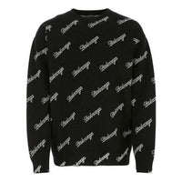 Balenciaga All Over Script Logo Knit Sweater 'Black' 646493T41121070