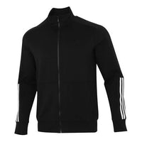 adidas Fi Kn Tracktop Logo Printing Stripe Stand Collar Jacket Black H40196