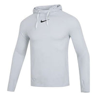 Men's Nike Solid Color Logo Loose Hooded Long Sleeves Gray DQ5052-043