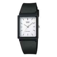 CASIO Quartz Waterproof White DialBlack Strap Mens WhiteBlack Analog MQ-27-7E