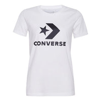 (WMNS) Converse Classic Logo Printing Short Sleeve White 10009152-A01