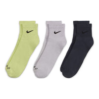 Nike Plus Lightweight Ankle Socks Unisex 3Pairs Yellow/Gray/Navy SX6893-913
