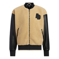 adidas Logo Monogram Jackets 'Beige Black' IB2722