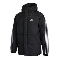 adidas 3st Puffy Dwn J Casual Sports Stay Warm hooded down Jacket Black H20754