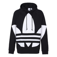Men's adidas originals Large Logo Drawstring Black Pullover FM9908