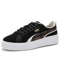 (WMNS) PUMA Suede Plat Form Plaid 'Black' 395228-01