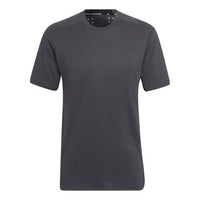 Men's adidas Solid Color Round Neck Short Sleeve Black T-Shirt HC4226