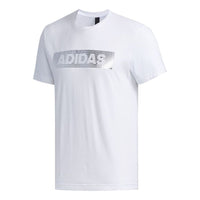 adidas Ai Gfx Ss Foil Logo Printing Round Collar Male White EH3812