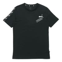 PUMA Amplified Printing Round Neck Short Sleeve Black 586349-01