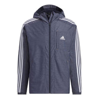 adidas 24/7 Regular Fit Wind.RDY Denim Woven Regular Hooded Windbreaker Jacket 'Grey White' IK7324