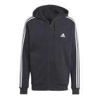 adidas Fleece 3-Stripes Full-Zip Hoodie Jackets 'Black' IB4029