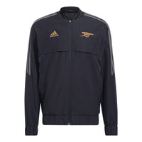 Men's adidas Shoulder Classic Design Logo Embroidered Zipper Sports Jacket Black HA5264
