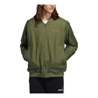 adidas neo Colorblock logo Alphabet Printing Zipper Jacket Military Green H45246