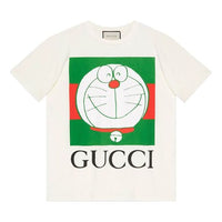 (WMNS) Gucci x Doraemon Logo-print T-shirt 'White' 615044-XJDIM-9095