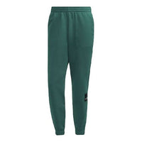 Men's adidas Logo Solid Color Loose Bundle Feet Sports Pants/Trousers/Joggers Green HG8086