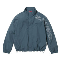 Supreme Spelled Out Embroidered Track Jacket 'Teal White' SUP-FW23-029