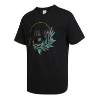 Men's Nike Plant Pattern Printing Round Neck Pullover Short Sleeve Black T-Shirt DQ1868-010