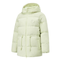 (WMNS) Li-Ning Warm Hooded Down Jacket 'Green' AYMT150-4