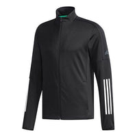 adidas Tennis Sports Stripe Logo Printing Stand Collar Jacket Black CF7970