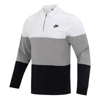 Nike Club Knit CB Long-Sleeve Top 'White Grey Black' FB7798-100