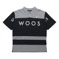 Nike Sportswear Swoosh Logo Printing Contrasting Colors Loose Polo Shirt Black DJ5370-010