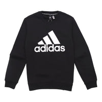 adidas Fleece Lined Stay Warm Athleisure Casual Sports Pullover Round Neck Black EB5265