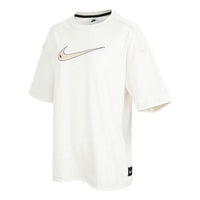 (WMNS) Nike Logo Printing Athleisure Casual Sports Cozy Short Sleeve White T-Shirt DM6212-030