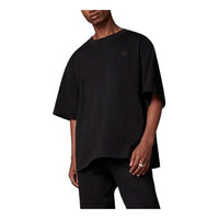 adidas originals Solid Color Logo Round Neck Pullover Short Sleeve Black H23136