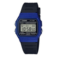 CASIO Classical Vintage Waterproof Mens Black/Blue Digital F-91WM-2A