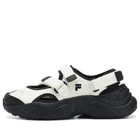 (WMNS) FILA FUSION Conch Sandals 'White Black' T12W321401FWB
