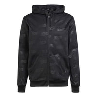 adidas Original Embossed Polar Fleece Full-Zip Hoodie 'Black' IJ6427