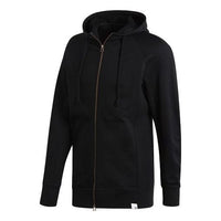 adidas originals hooded Zipper Sports Jacket Black BQ3092
