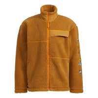 adidas neo Casual Stand Collar Windproof Sports Jacket Brown HG9028