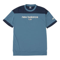 New Balance Linear Logo Honeycomb Mesh T-shirt 'Elemental Blue' AMT45072-EUB