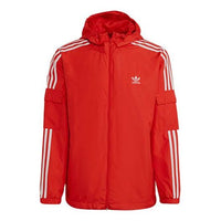 Men's adidas Stripe Casual Sports Long Sleeves Jacket Bright Pink Red Fluorescence H06685