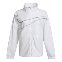 (WMNS) Nike Large Woven Stand Collar Training Sports White Jacket DA0498-100