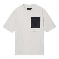 Men's Nike Alphabet Printing Patch Pocket Round Neck Short Sleeve Asia Edition Gray T-Shirt DM3103-063