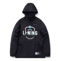 Li-Ning Sports Basketball Series Alphabet Printing Pullover Hoodie 'Black' AWDR089-1