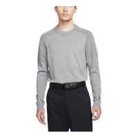 Nike Solid Color Golf Sports Round Neck Long Sleeves Wool Sweater Men's Grey CU9783-003