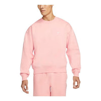 Men's Nike Solid Color Logo Embroidered Round Neck Pullover Pink DA0318-697