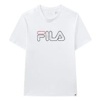 FILA Athleisure Casual Sports Colorblock Logo Round Neck Short Sleeve White F11M118151F-WT