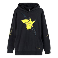 adidas neo M PKMN Pikachu Pattern Printing hooded Drawstring Black FU3923