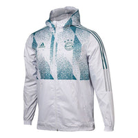 adidas FCB Windbrk Bayern Munich Soccer/Football Training Sports Hooded Jacket White GV1312