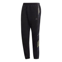 Men's adidas originals Camo Pants Side Elastic Waistband Sports Pants/Trousers/Joggers Black HF4878